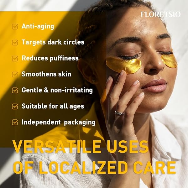 UNDER EYE PATCHES FOR DARK CIRCLES – 24K GOLD COLLAGEN COOLING GEL EYE MASK WITH RETINOL & HYALURONIC ACID, JET LAG SUPPORT, REDUCES PUFFY EYES & FINE LINES DELAYS AGING TREATMENT WOMEN/MEN(30 PAIRS)