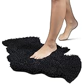 MANNY'S MYSTERIOUS ODDITIES Chenille Bat Bath Mat - 32 Inch by 20 Goth Bathroom Rug Extra Thick, Soft, Absorbant, and Machine Washable - Non Slip and No Creases - Bathroom Decor