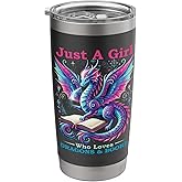 books lover Just A Girl Who Loves Dragons and books Reading Stainless Steel Insulated Tumbler