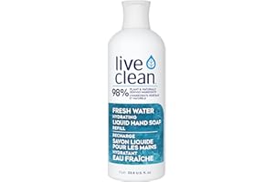 Live Clean Fresh Water Hydrating Liquid Hand Soap Refill, 1L, 4 Pack