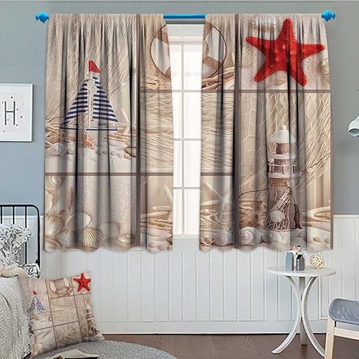 Amazon Com Septsonne Home Nautical Blackout Window Curtain Marine