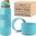 Jmoe USA Silicone Boot Sleeve + Hand Grip for Owala 40oz Water Bottle | BPA Free & Food-Grade Silicone Rubber | Protective Anti-Slip Bottom Bumper Cover | Protects Against Scratches (Summer Sweetness)