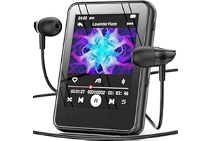 JOJOLEPAI 64GB MP3 Player with Bluetooth,Portable Digital Music MP3 MP4 Player for Music Lover with Voice Record FM Radio Alarm Stopwatch Built-in HD Speaker with 2.4'' Full Touch Screen and Super Light (Black)