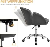 Yaheetech Velvet Desk Chair with Armrests Dark Gray Modern Swivel Office Chair view 4