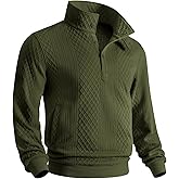 CANGHPGIN Sweatshirts for Men Long Sleeve Sweatshirts Stand Collar Quarter Pullover Sweater with Pockets
