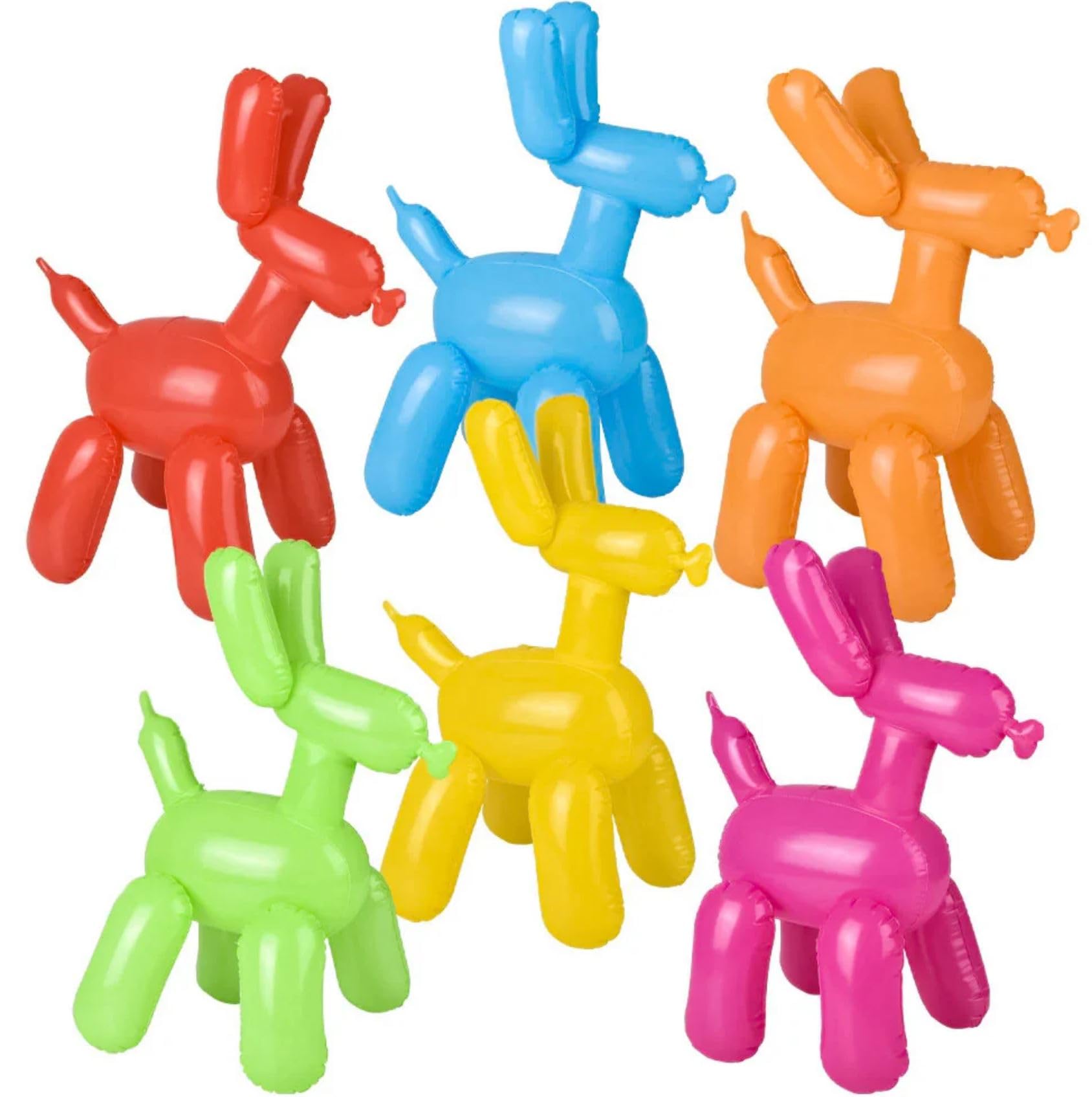 Photo 1 of Inflatable Balloon Dogs, 6 Pc Set, 24 Inch Vinyl Decorations, Toys Pool Colorful Photo Prop