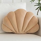 ZCNYCLAM Shell Pillow, Shell Shaped Decorative Throw Pillows with Velet for Couch Bed, Cute Seashell Beachy Room Decor Aesthe