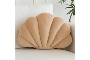 ZCNYCLAM Shell Pillow, Shell Shaped Decorative Throw Pillows with Velet for Couch Bed, Cute Seashell Beachy Room Decor Aesthe