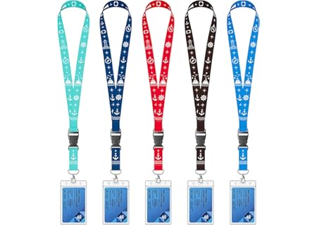 tiantprt Cruise Lanyard for Ship Cards, 5 Pack Cruise Ship Lanyards with Waterproof ID Badge Holders & Detachable…
