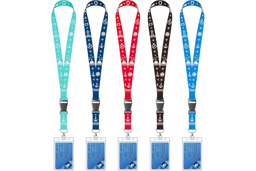tiantprt Cruise Lanyard for Ship Cards, 5 Pack Cruise Ship Lanyards with Waterproof ID Badge Holders & Detachable Buckle, Cruise Essentials 2026 for Carnival, Royal Caribbean, MSC, NCL