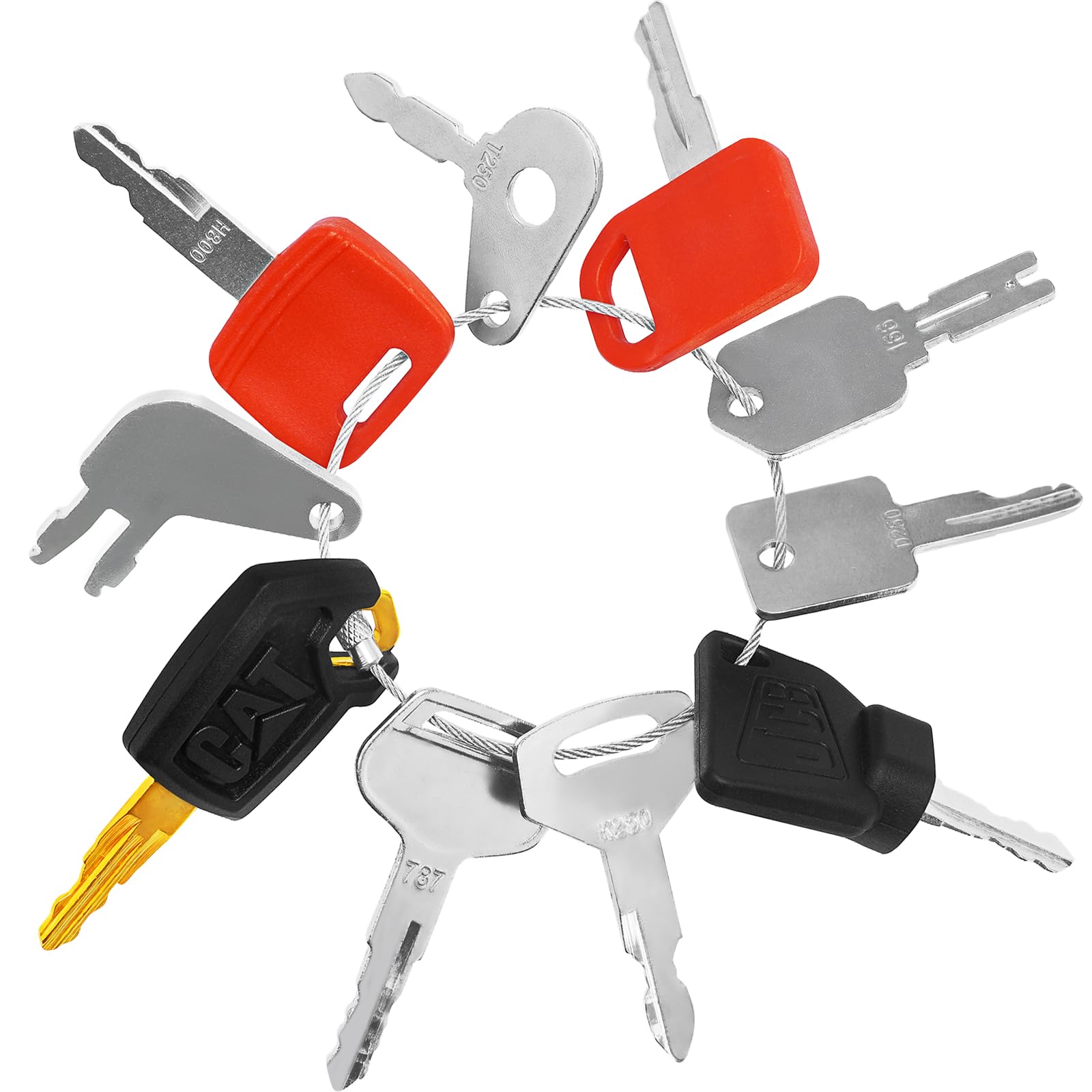 Photo 1 of 10 Heavy Construction Equipment Keys Master Set, Replacement Ignition Key Fits Cat Caterpillar Case Jd John Deere Kubota Komatsu Hyster Yanmar Daewoo Takeuchi Ford New Holland Volvo JCB