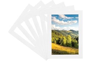 PATIKIL 12x8 Mat for 10x6 Photo, 6 Pack Precut Acid-Free Mat Board White Core Picture Frame Board for Photos Show, Prints, Ar