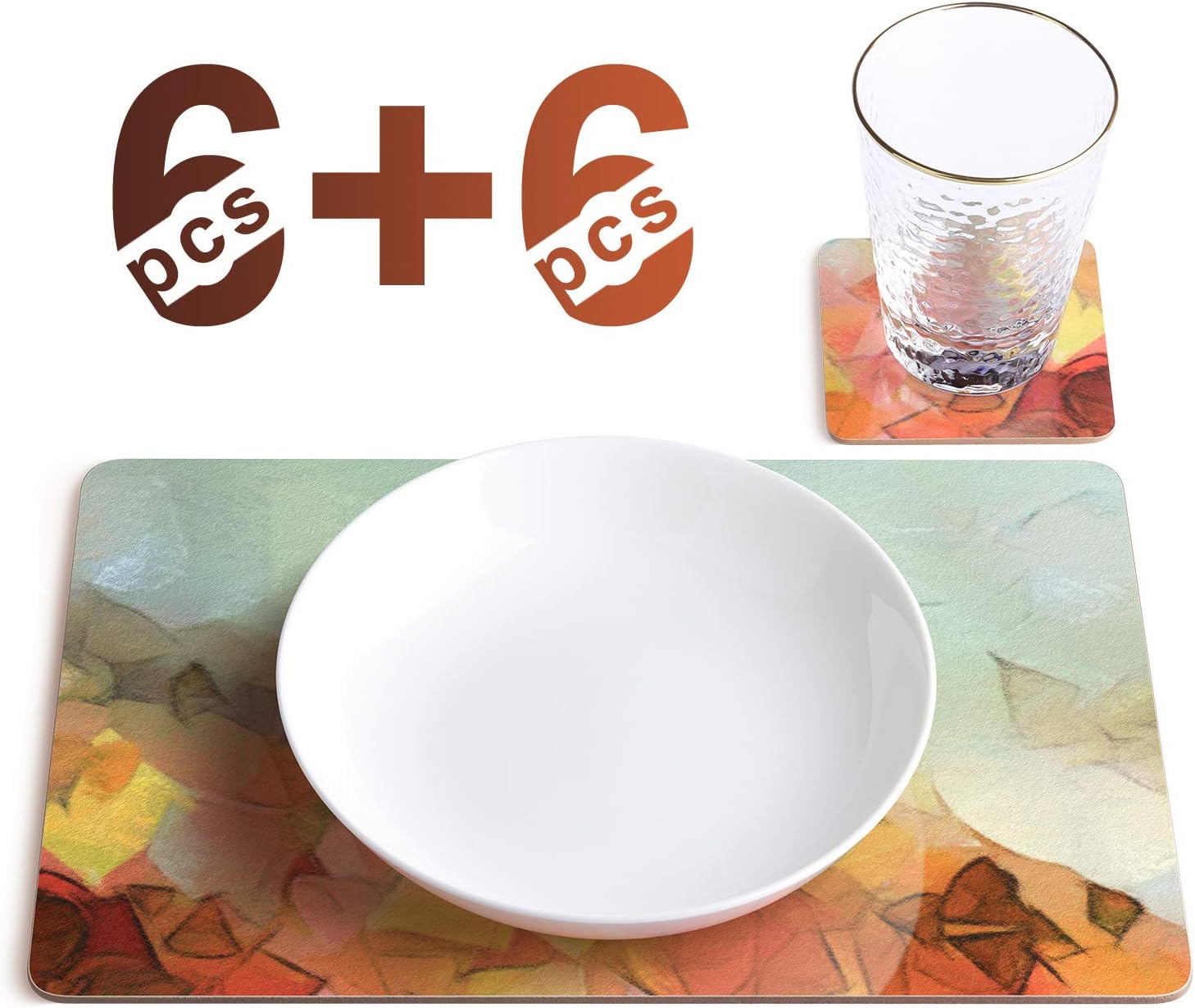 Firbon Table Placemats and Coaster Sets 6 - Image 3