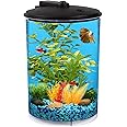 Koller Products 3-Gallon 360 Aquarium with LED Lighting (7 Color Choices) and Power Filter, Ideal for a Variety of Tropical Fish,Crystal-Clear Clarity,AP360A-3FFP