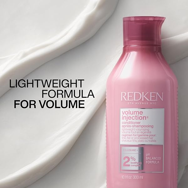 REDKEN VOLUME INJECTION CONDITIONER | LIGHTWEIGHT VOLUME CONDITIONER FOR FINE HAIR | DETANGLES AND ADDS VOLUME & BODY TO FLAT HAIR | SOFT, SHINY FINISH | PARABEN FREE