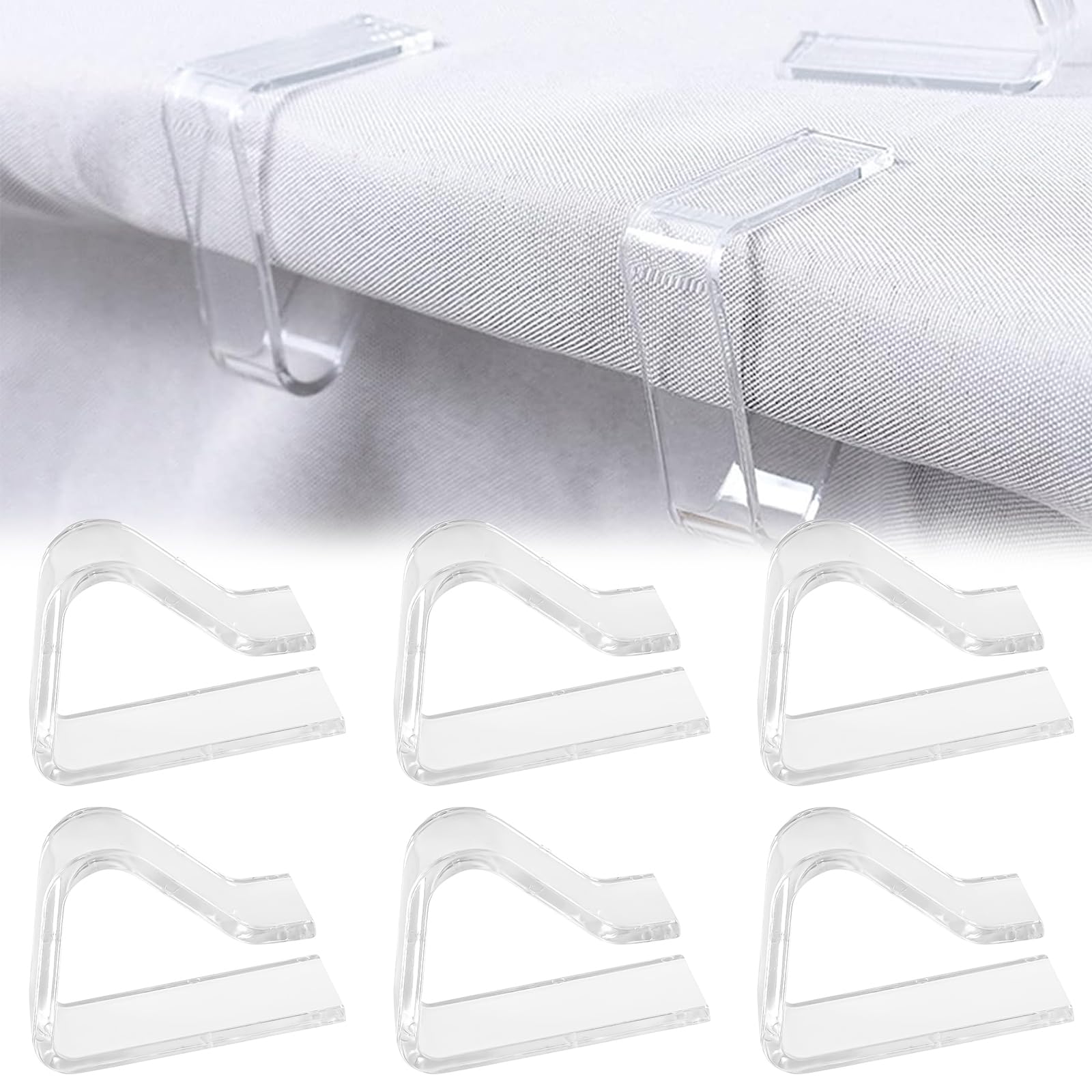 KARELLS Outdoor Tablecloth Clip, Thick Table Cloth Clip, 6 Pieces Garden Table Cloth Clip, White Tablecloth Clip, Table Cloth Clip, Table Cloth Clip, Outdoor Table Cloth Clip