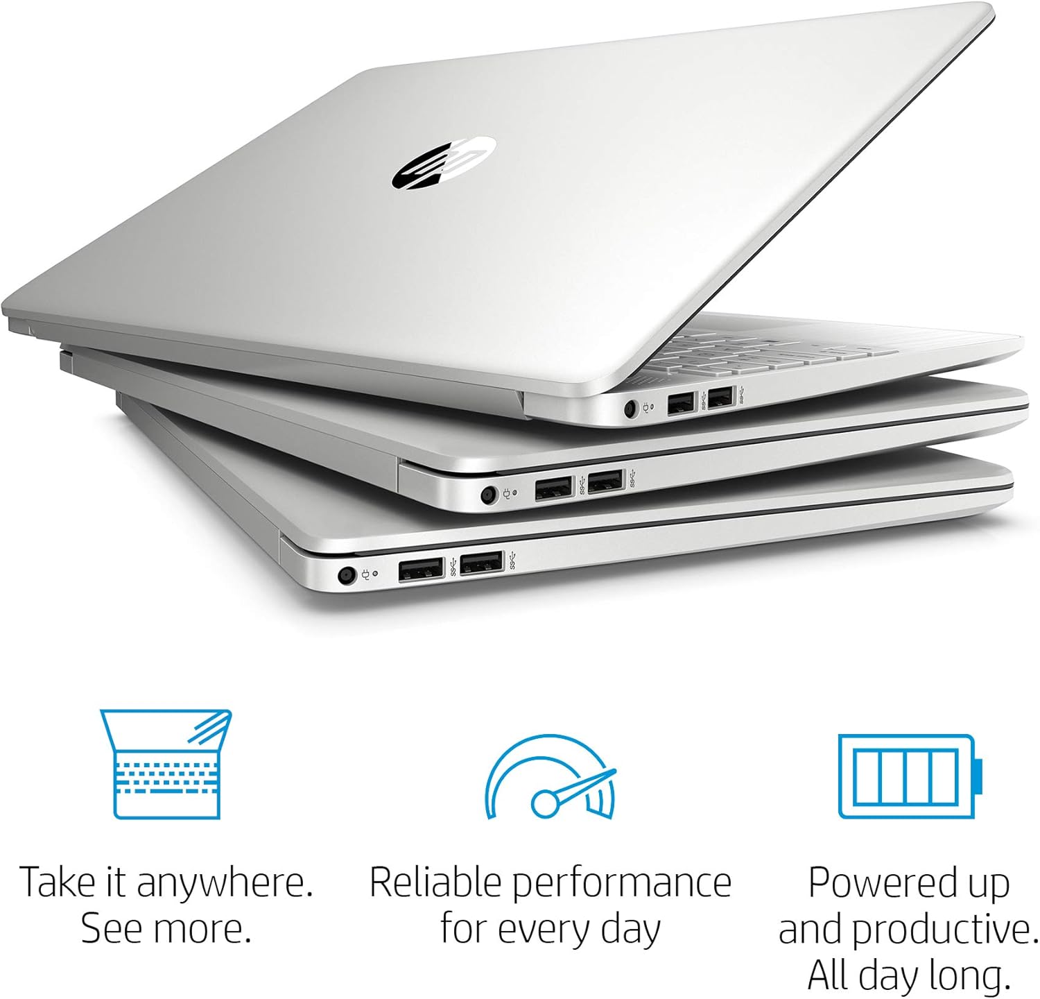 HP 15-dy1036nr 10th Gen Intel Core i5-1035G1, 15.6-Inch FHD Laptop, Natural Silver: Computers & Accessories