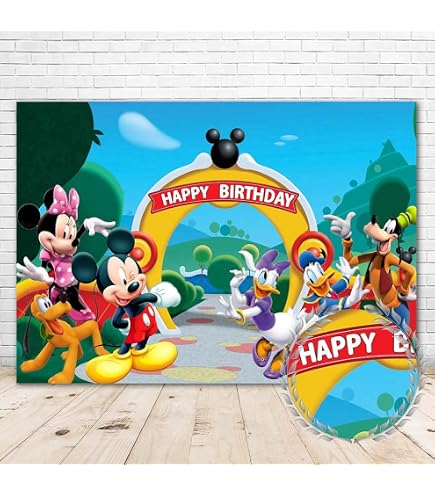 Dalaber Happy Birthday-Banner Mit Maus-Motiv - Cartoon-Deko Für Kindergeburtstage & Themenpartys