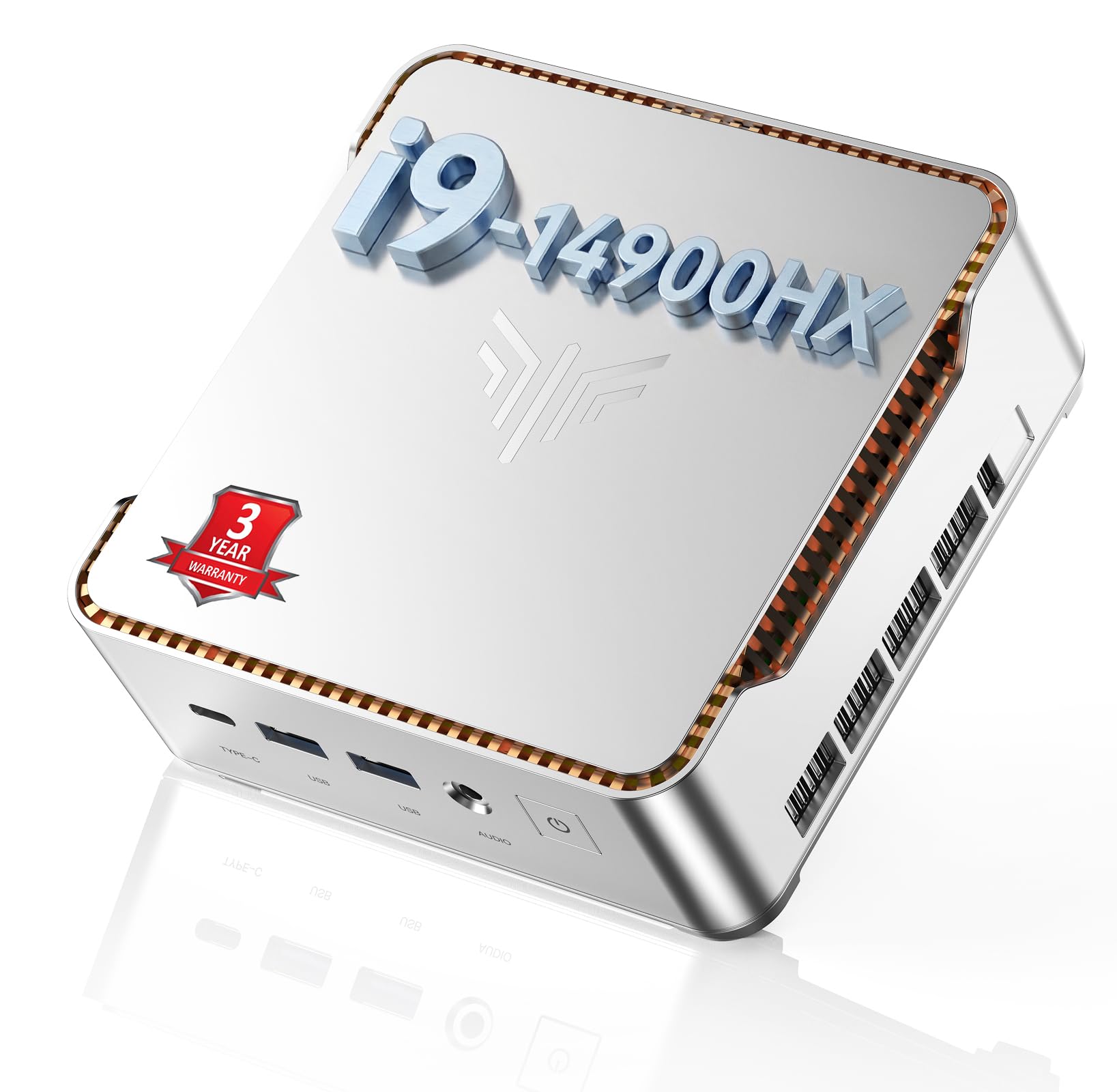 NiPoGi Hyper H2 Mini PC Ιntel Core i9-14900HX(Besser als i9-13900HK, 24C/ 32T), 32 GB DDR4 & 1 TB M.2 NVMe SSD(max. 64GB + 4TB), 55W TDP, WiFi 6E, BT 5.2, Mini Computer W-11 Pro für Büro/Schule/Heim.