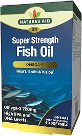 Natures Aid Super Strength Omega-3 1200mg 60 Softgels EPA DHA TG
