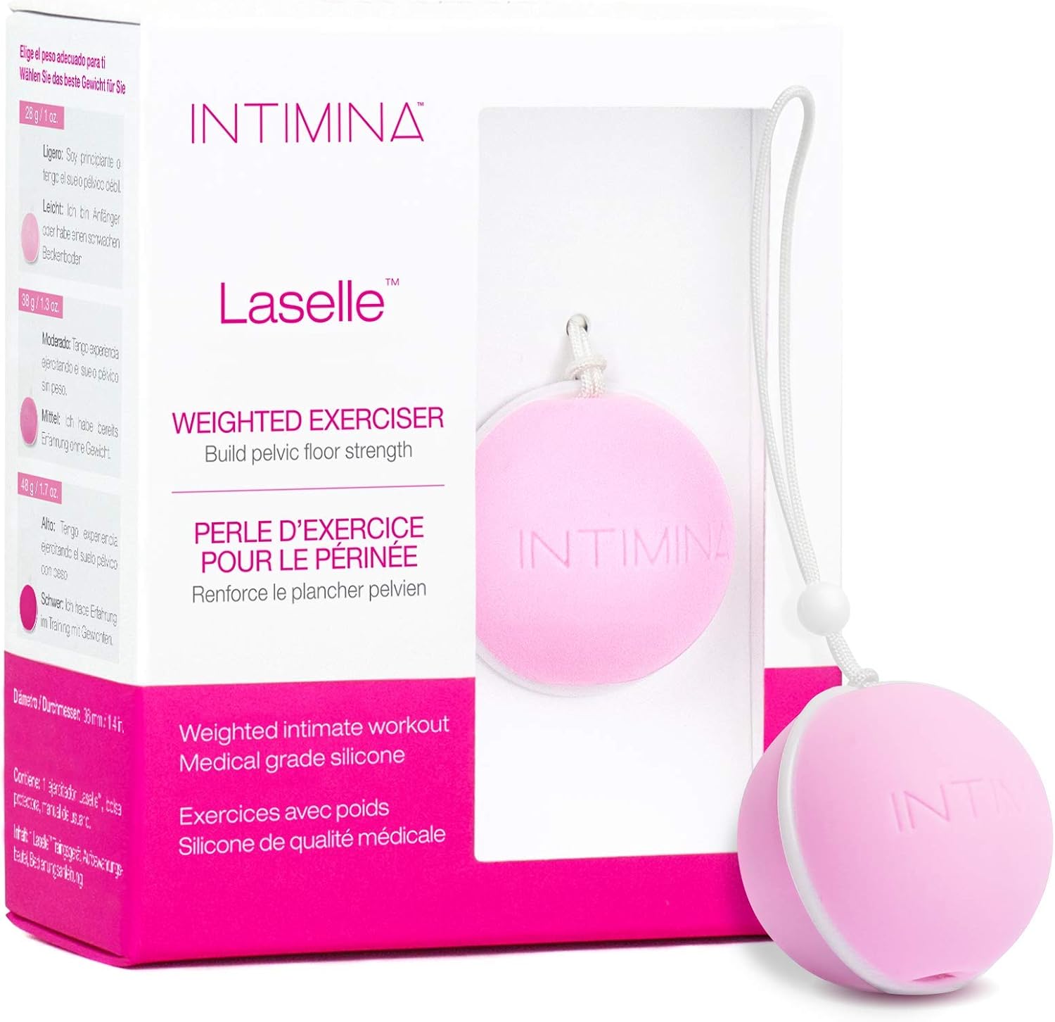 Intimina Laselle Exerciser 28g - Small Weighted Ball for Beginners - Pelvic Floor Strengthening for Bladder Control