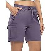 TBMPOY Women's Hiking Cargo Shorts Lightweight Quick Dry Athletic Summer Shorts Golf Travel Camping with Zipper Pockets