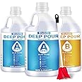Deep Pour Epoxy Resin 1.5 Gallon, 2 to 4 Inch Depth Clear Epoxy Resin Kit with Mixer, Bubble Free, Low Odor 2:1 Casting Resin for Table Top, Countertop, River Table, Wood Filler, Bar Top
