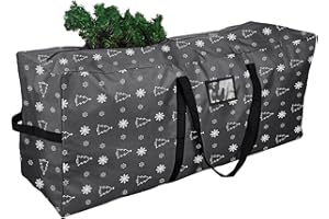YIYA Christmas Tree Container Christmas Tree Storage Bag for 7.5 Ft Christmas Tree Bag with Handles 600D Oxford Fabric Christmas Tree Storage Container for Outside Decorations (Black)