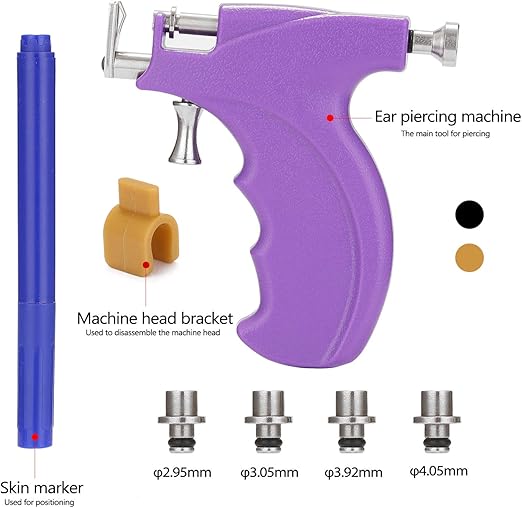 Hippopy Painless Ears Piercing Machine Stainless Steel Ears Piercing Tool Kit Professional