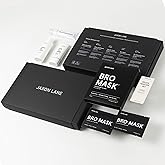 Mens Skin Care Kit 5 Piece Deluxe Facial Skincare Routine Gift Set, Anti Aging Korean Skin Care for Men: Enzyme Powder Face Wash, Moisturizer, SPF 50 Sunscreen, Bro Mask Sheet Masks, Under Eye Patches