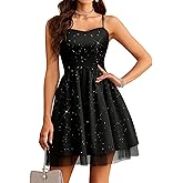 HomRain Sparkle Cocktail Dress for Women 2026 Spaghetti Straps Short Wedding Guest Graduation Dress