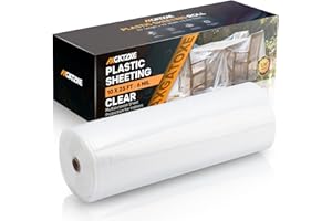 Axgatoxe 6 Mil 10x25 FT Heavy Duty Plastic Sheeting, UV Resistant Tear-Proof for Greenhouse, Construction, Painting, Farm & Floor Protection