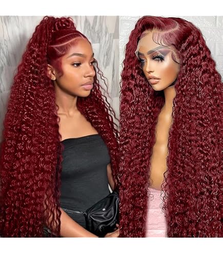 Amazon.com : BIANFA 13x6 Brown Deep Wave Lace Front Wigs Human