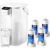 Waterdrop ED01W Electric Water Filter Pitcher with 4 Filters, 15-Cup, White | NSF/ANSI 42&amp;53&amp;401&amp;372, Reduce 99.6% of Lead and 45+ Impurities, Rechargeable Instant Dispenser, Does not Lower TDS