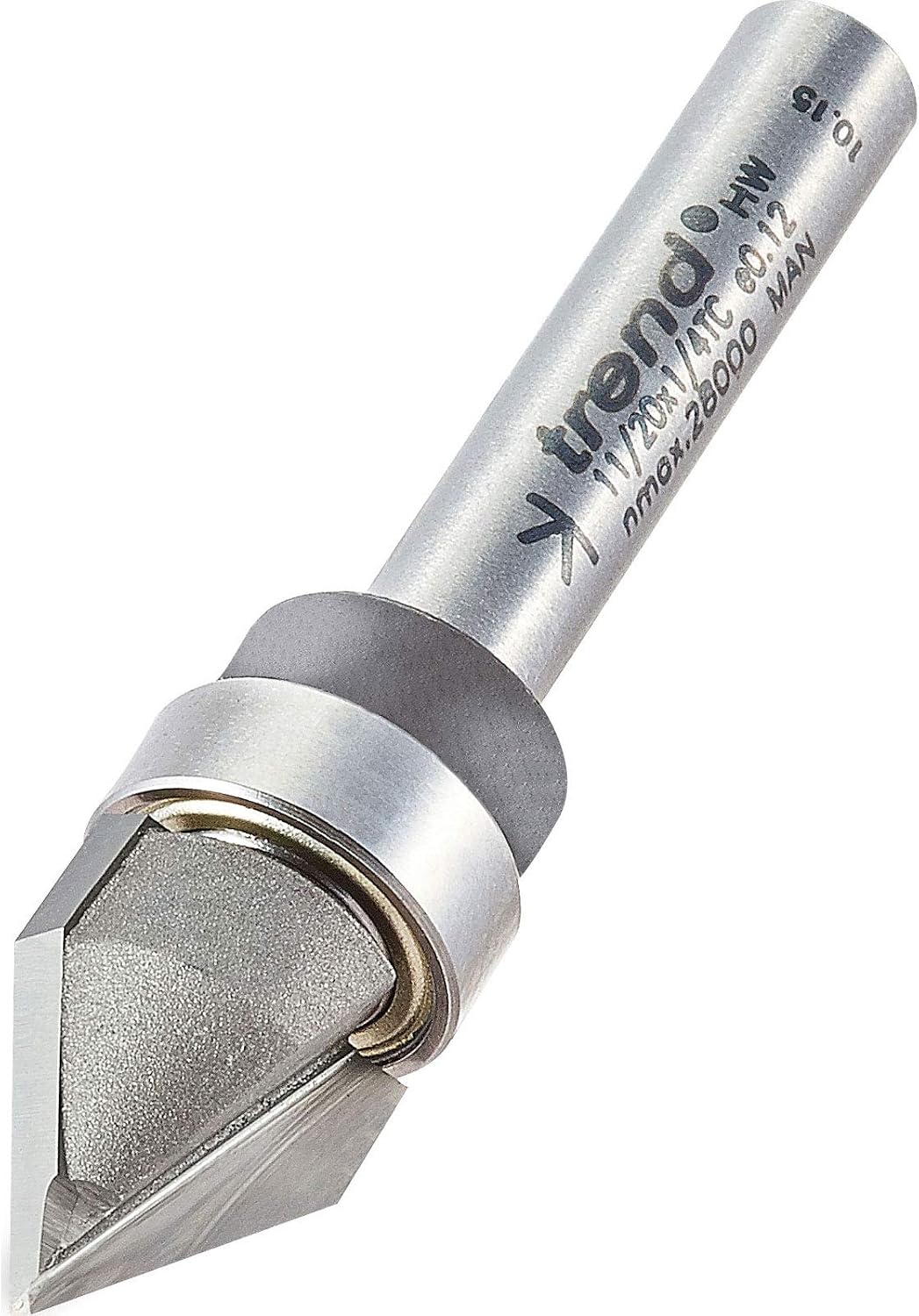 Trend Professional Panel Mould Cutter, 1/4 Inch Shank, 12.7mm Cut Diameter & 16mm Cut Length, Shank Mounted Bearing Chamfer