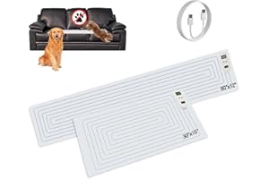 SEERWAY Scat Pet Shock Mat 2 Pieces in Different Size, Shock Pads for Dogs and Cats Training Indoor, Electric Repellent Mat Keeps Pets Off Couch, Sofa, Countertop, 3 Modes (60"x12"+30"x16")
