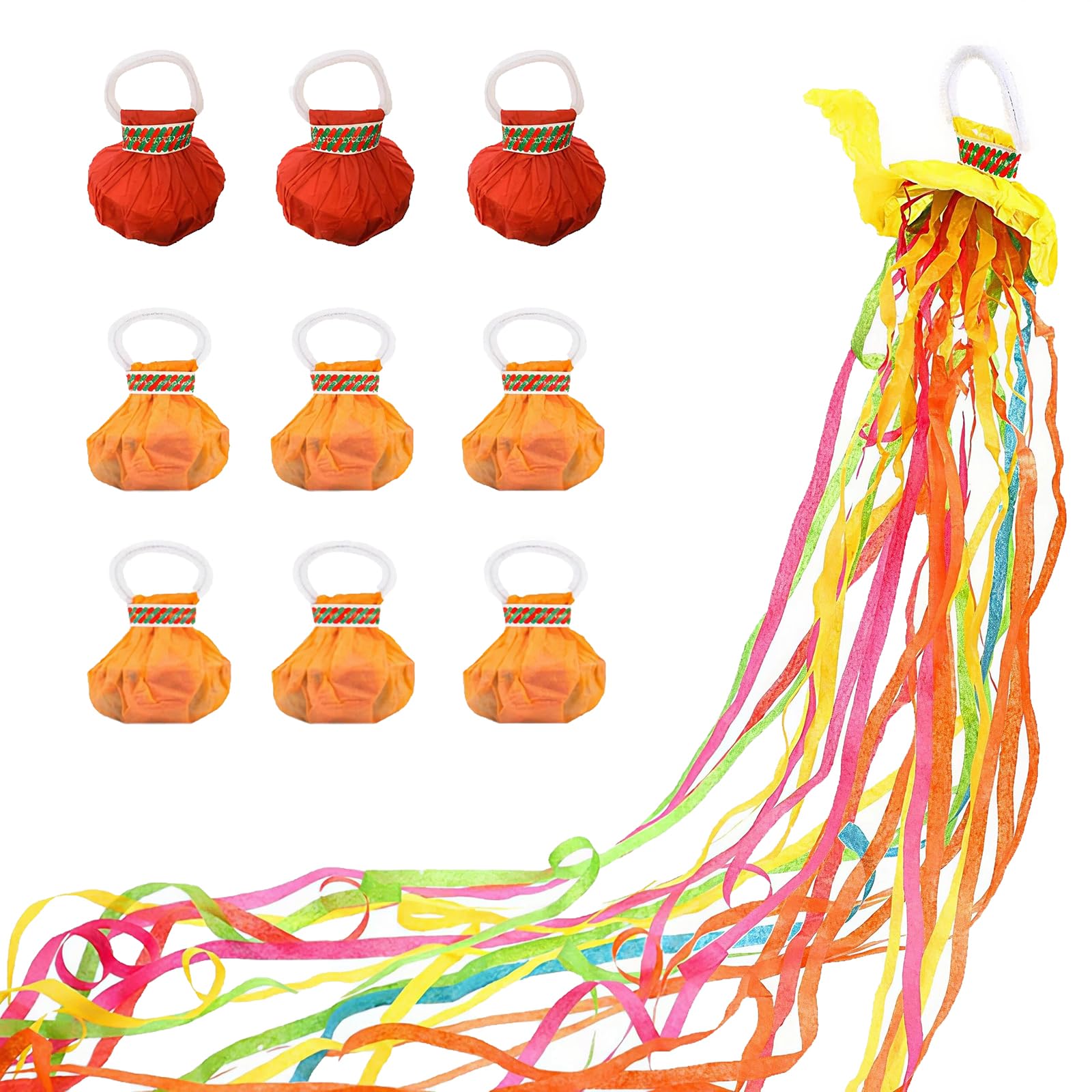 10 PCS Streamers Poppers Colorful Hand Throw Streamers No Mess Confetti Crackers Poppers for Birthday Party Wedding Graduation Stage Magic Shows Performance Festival Celebration (Color Random)