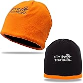 AYIN Hunting Beanie Hat, 2 in 1 Winter Knit Beanie for Men and Women, Reversable Black and Blaze Orange