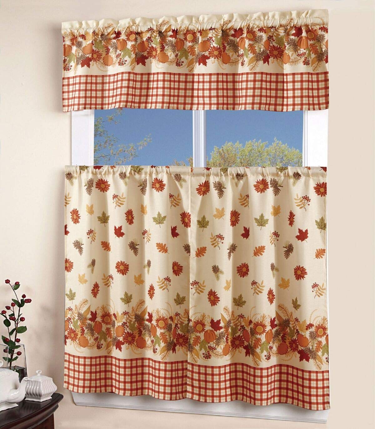 Best orange kitchen curtains valance
