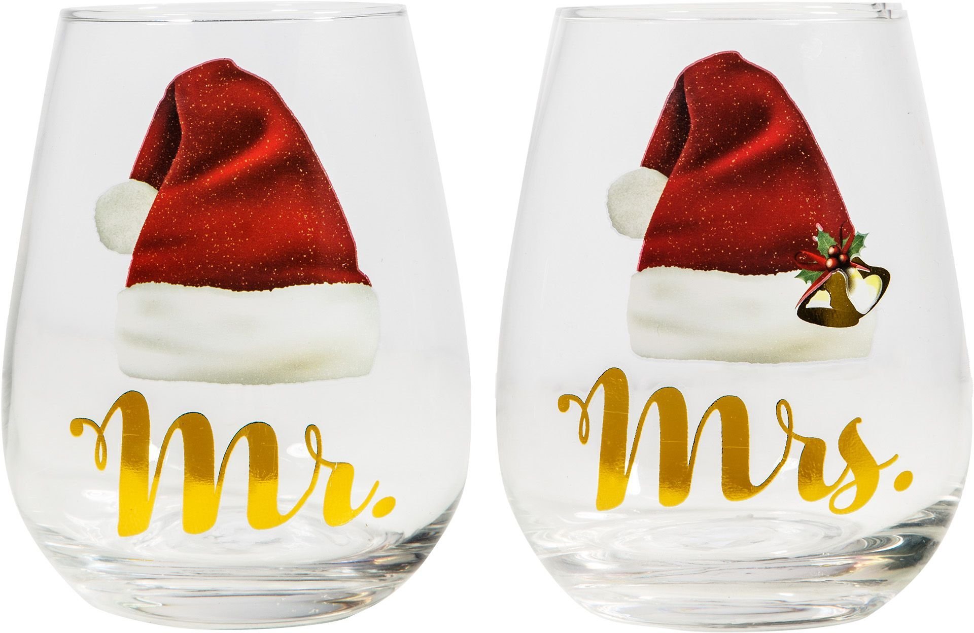 mr and mrs santa wine glasses