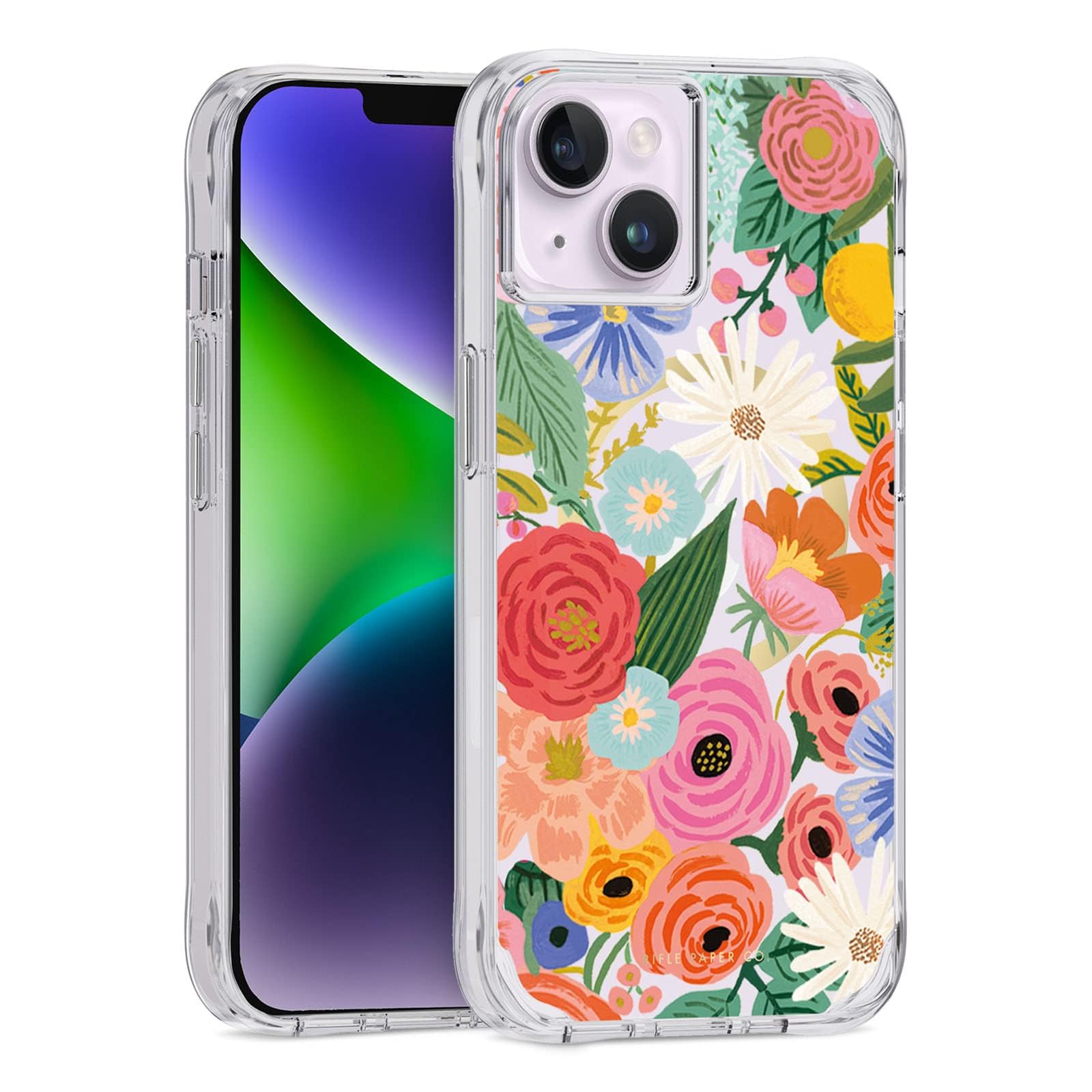 Rifle Paper Co iPhone 15 Plus / 14 Plus 6.7" Case [Compatible with MagSafe] [10ft Drop Protection] Cute with Floral Pattern, Anti-Scratch Tech, Shockproof Material, Slim Fit - Garden Party Blush
