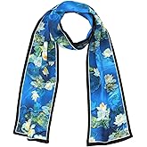 ANDANTINO 100% Silk Scarf for Women 58”*6.3” Long Shawls for Headscarf and Neck- Oblong Hair Wraps with Gift Packed