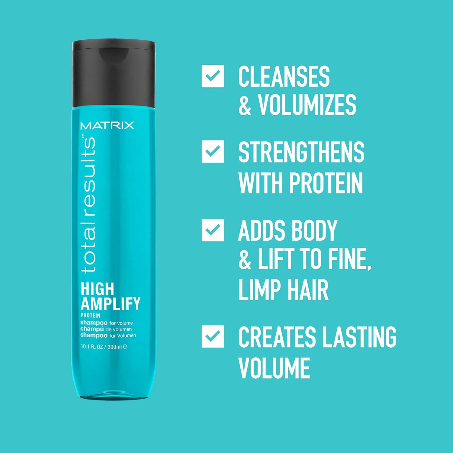 MATRIX Total Results High Amplify Volumizing Shampoo | Instant Lift & Lasting Volume | Silicone-Free | For Fine Hair | 10.1 Fl. Oz.: Premium Beauty