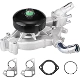 Water Pump with Thermostat for 1999-2006 Chevy GMC 4.8 5.3 6.0L V8 | Fix Overheating &amp; Leaks-Direct Fit-Tahoe Silverado Yukon Suburban Sierra Escalade Replaces 45006 AW5104 252-845 G7341B