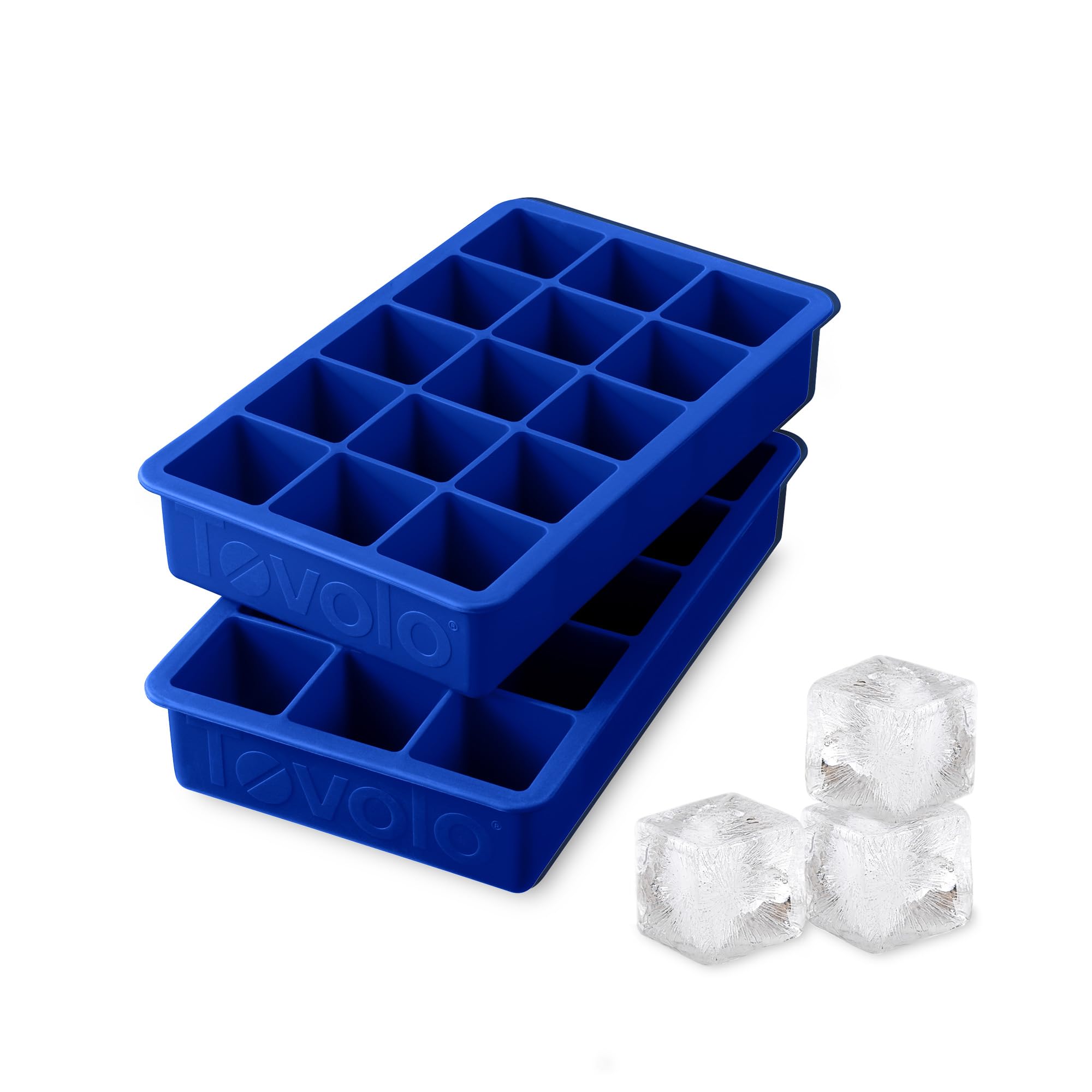 Tovolo Perfect Cube Ice Tray, Set of 2, Stratus Blue
