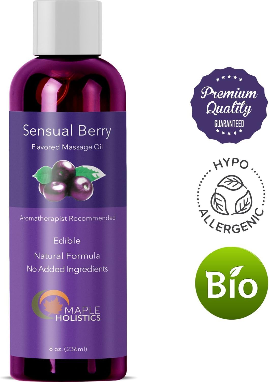 Natural Edible Massage Oil for Sensual Massage - Therapeutic Body Oil Skin Moisturizer for Glowing Skin - Anti Aging Skin Care with Nourishing Coconut Oil Sweet Almond Vitamin E and Jojoba Oil: Health & Personal Care