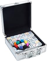Engelhart Mexican Train Dominoes Set D12 in Metal Case 91 Dominos 2-8P
