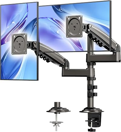 HUANUO Taller Dual Monitor Stand Long Arms 13-32 inch VESA 75 100