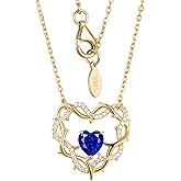 Kstyle Christian Valentine's Day Gifts for Women - 14k Gold Crown of Thorns Birthstone Pendant Necklaces for Women, Religious Anniversary Birthday Jewelry Non Tarnish 18"+2"