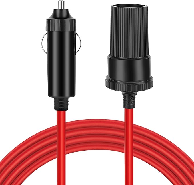 TNP Cigarette Lighter Extension Cord Car Charger Socket Adapter Receptacle